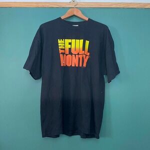 Vintage 90s The Full Monty Movie Promo T-Shirt Hanes Black XL Cotton Comedy